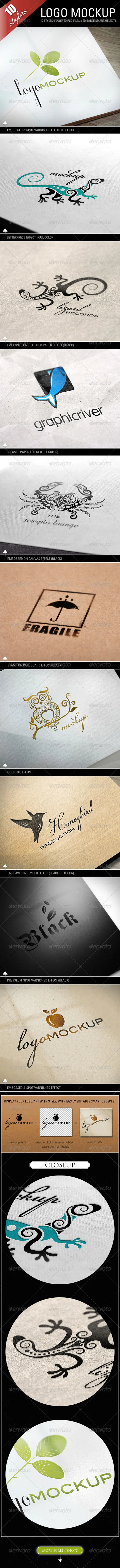 Logo Mockups - 10 Styles Photorealistic Logo Mockups