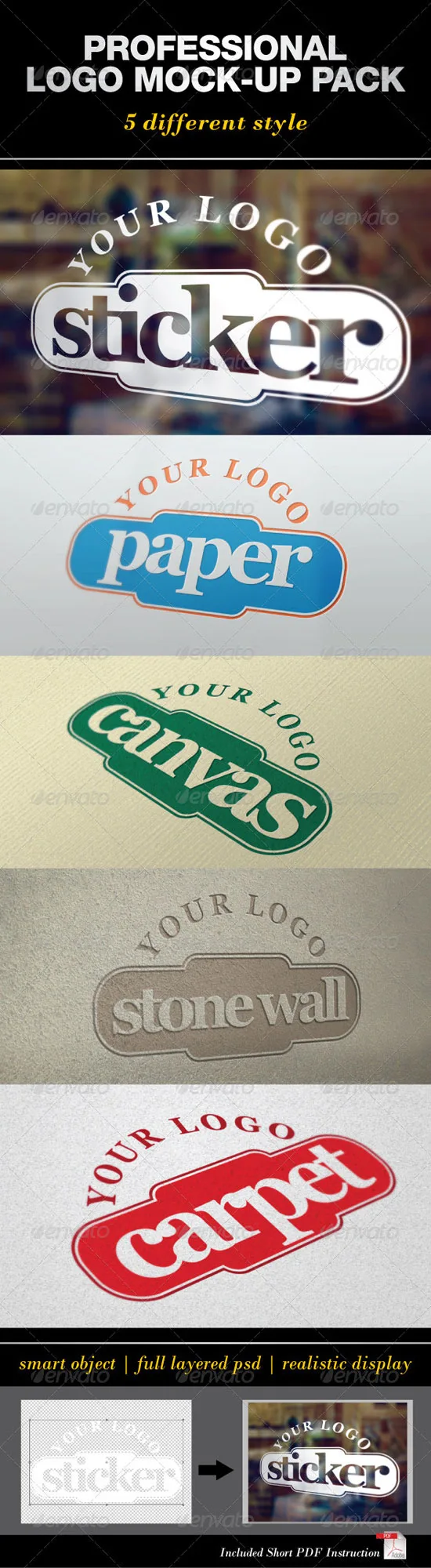 Professional Logo Mock-Up Pack Photorealistic Logo Mockups