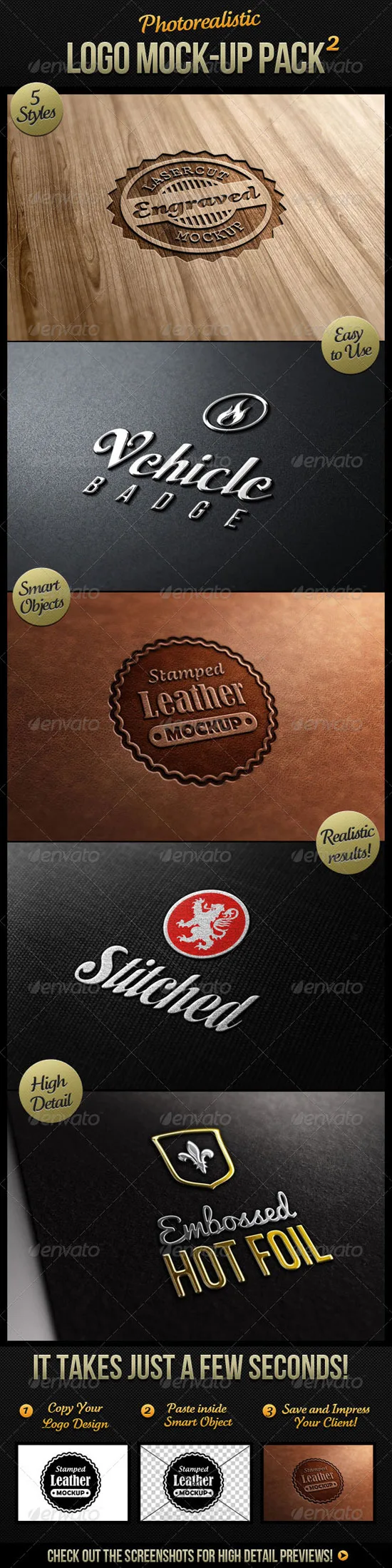Photorealistic Logo Mock-Up Pack 2 Photorealistic Logo Mockups