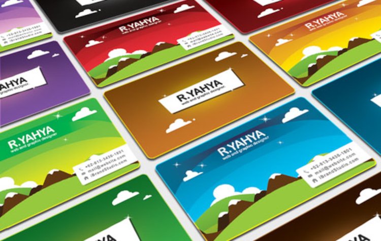 Free LAND Business Card Template (7 Colors)