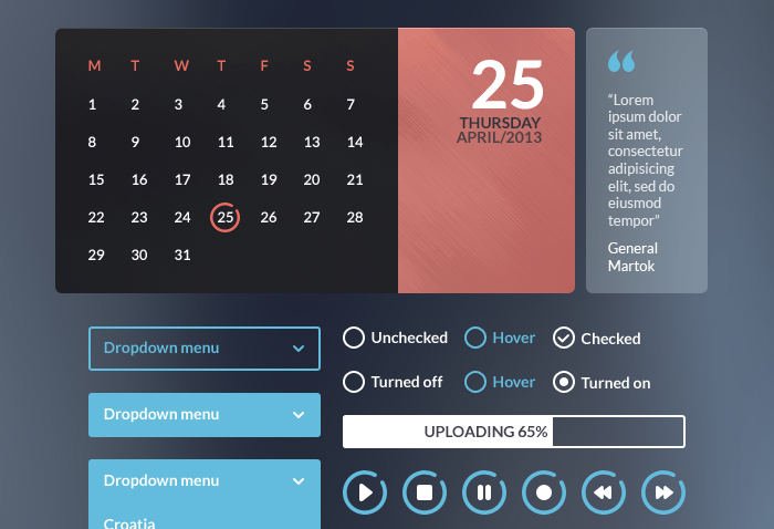 Free Iceberg - Elegant UI Kit (PSD)