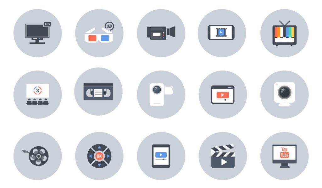 Freebie: Video Icon Set (25 Icons, AI, EPS, PSD, SVG and PNG)