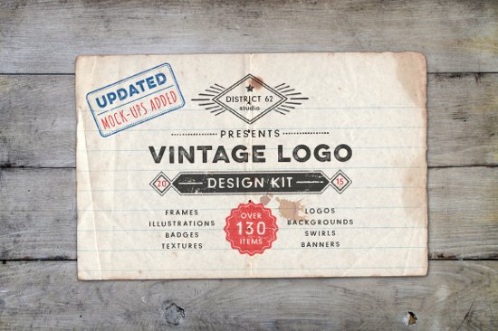 Vintage Logo Design Kit with BONUS by DISTRICT 62 STUDIO