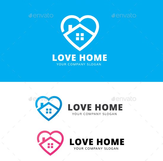 Love Home Logo Template by LayerSky