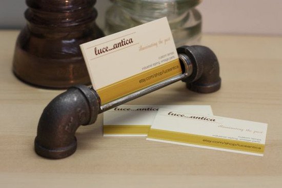 Iron Pipe Business Card Holder