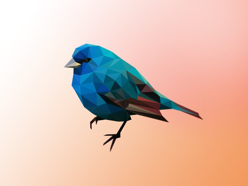 Blue poly bird by Breno Bitencourt