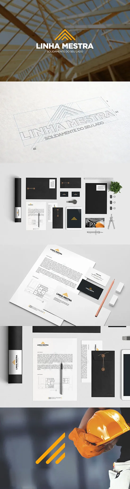 Linha Mestra by Multimedia Designer FG Construction Company Identity Designs