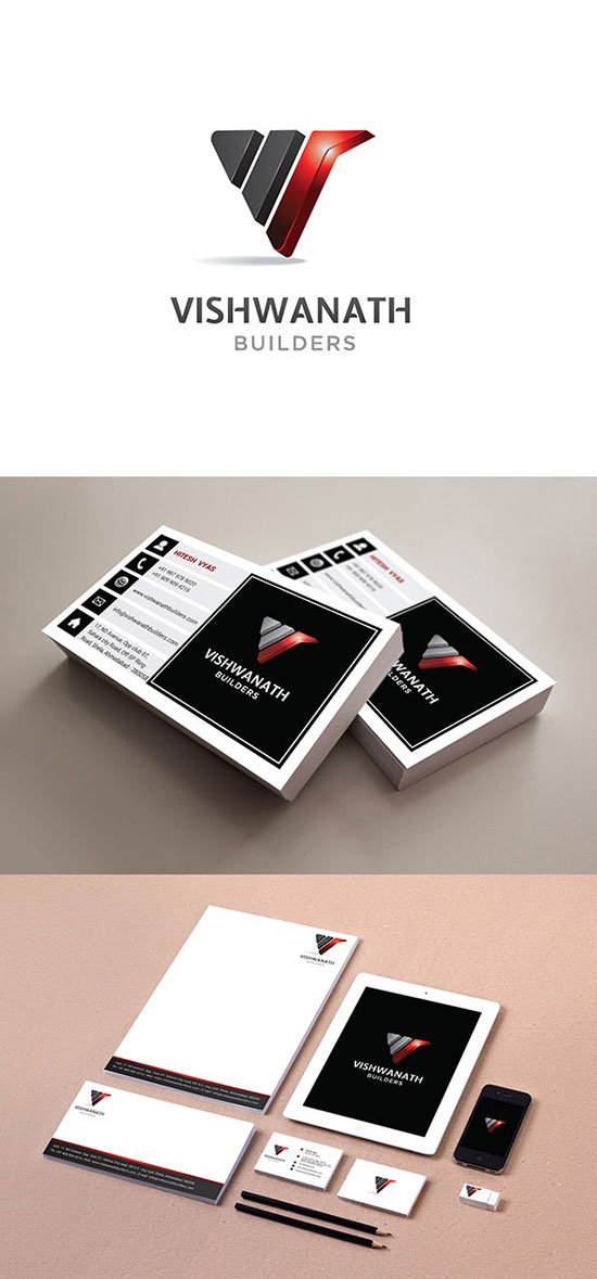 Brand Identity for Construction Companies - Vishwanath Builder by Fatfox Studio