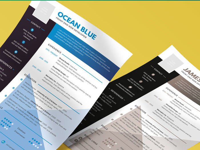 Freebie: Malino Resume Template (PSD)