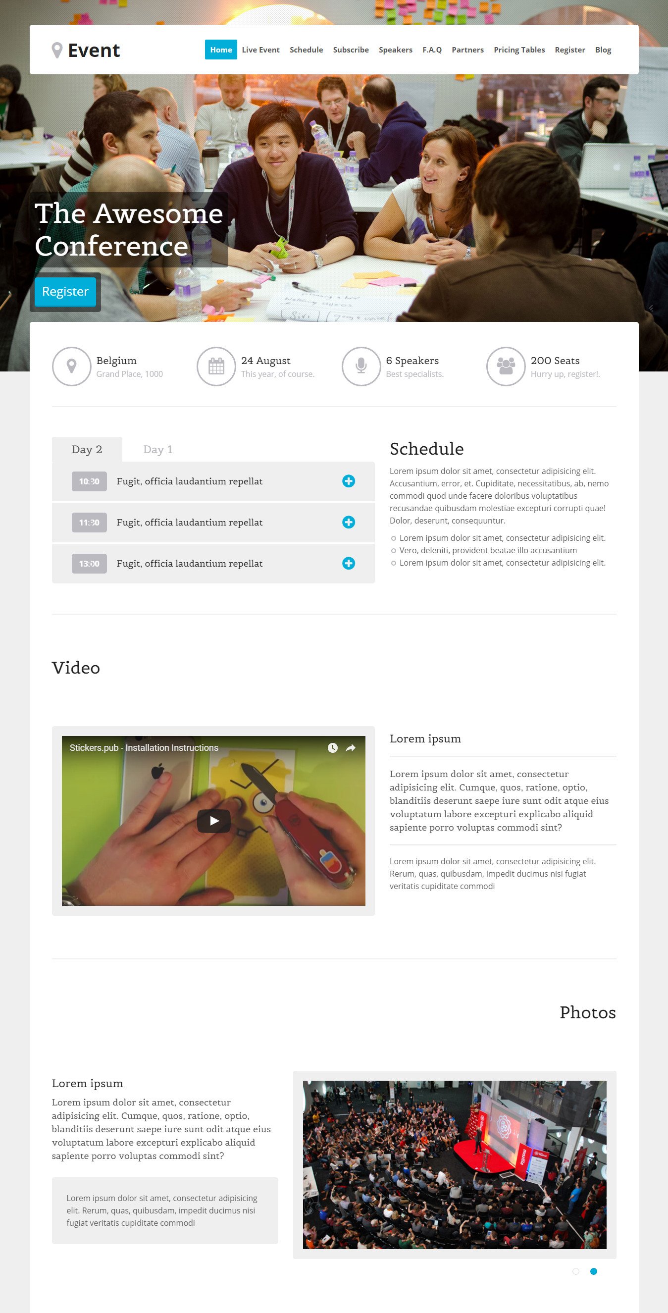 Event - WordPress Landing Page Theme