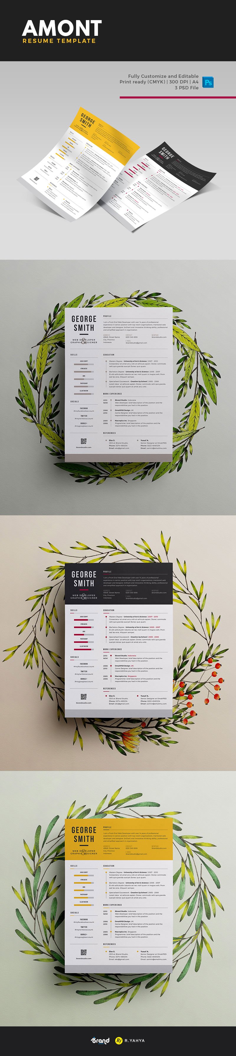 Free Amont Resume Template (PSD)