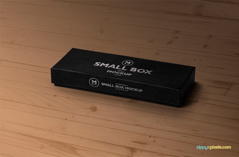 FREE BOX MOCKUP PSD WITH CUSTOMIZABLE TOP & FRONT DESIGN by ZippyPixels