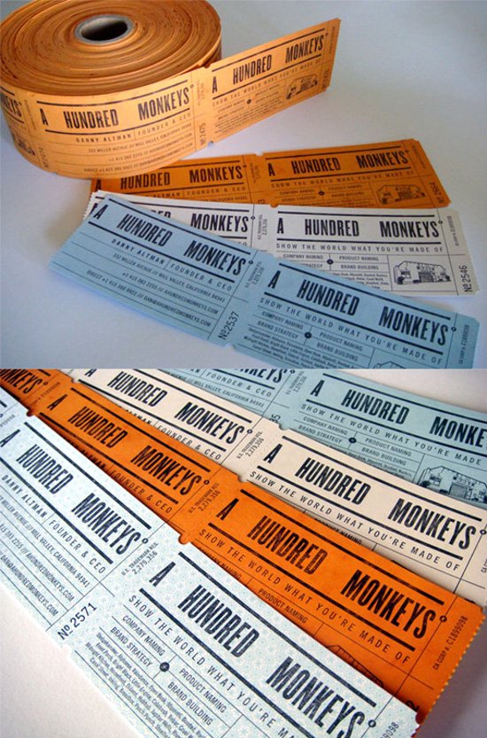 Clever Ticket Roll Style Business Cards For A Branding Agency