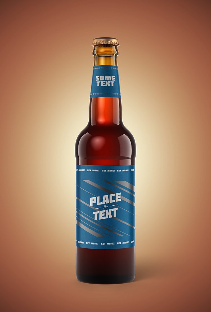 Classic Beer Bottle PSD Mockup by PixelBuddha