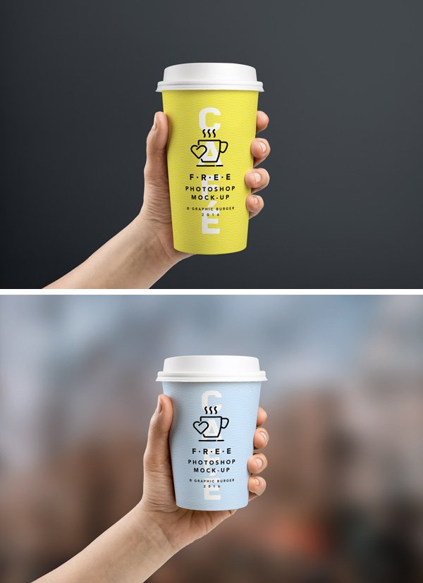 Coffee Cup In Hand MockUp by GraphicBurger