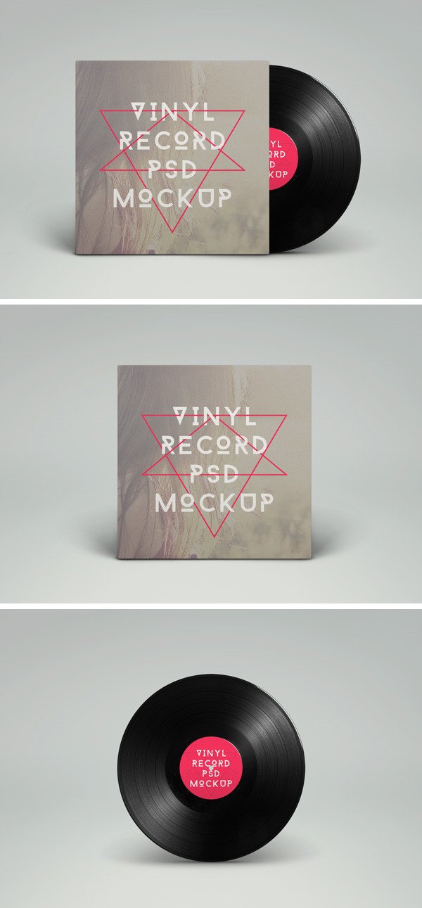 Vinyl Record PSD MockUp by GraphicBurger