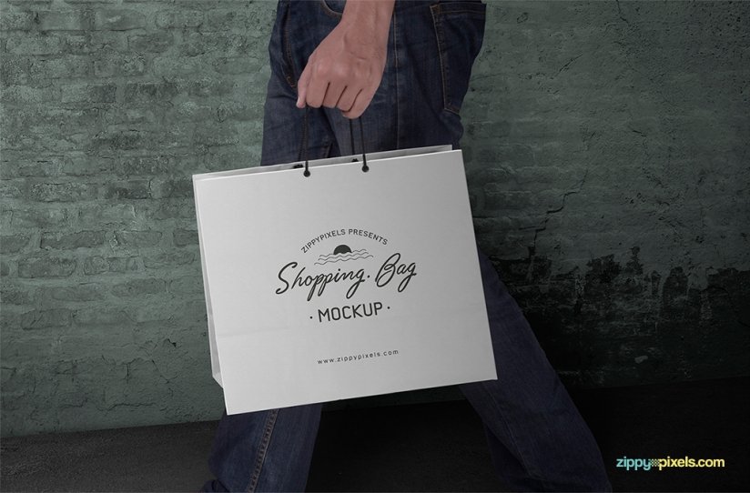 FREE CUSTOMIZABLE SHOPPING BAG MOCKUP PSD by ZippyPixels