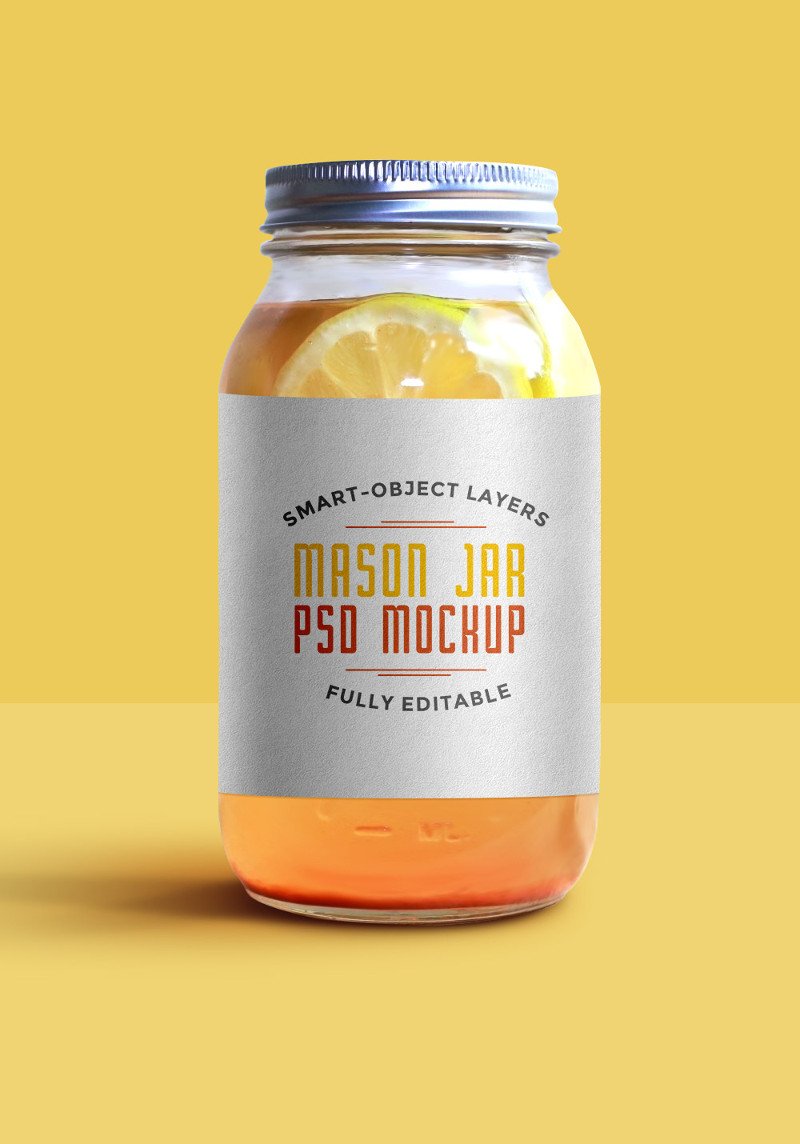 Mason Jar Mockup PSD by GraphicsFuel