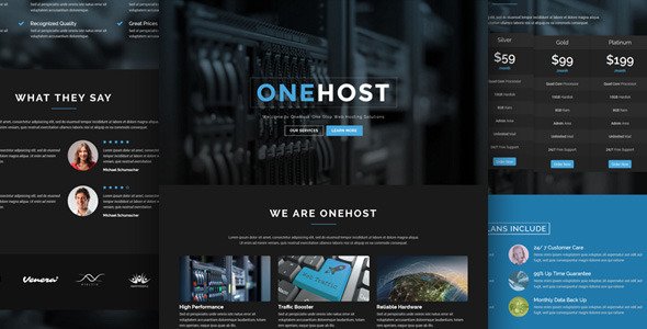 Onehost - One Page WordPress Hosting Theme + WHMCS