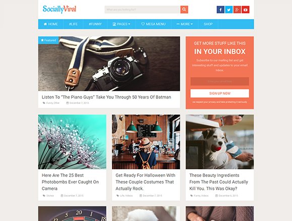 SociallyViral - Magazine WordPress Theme