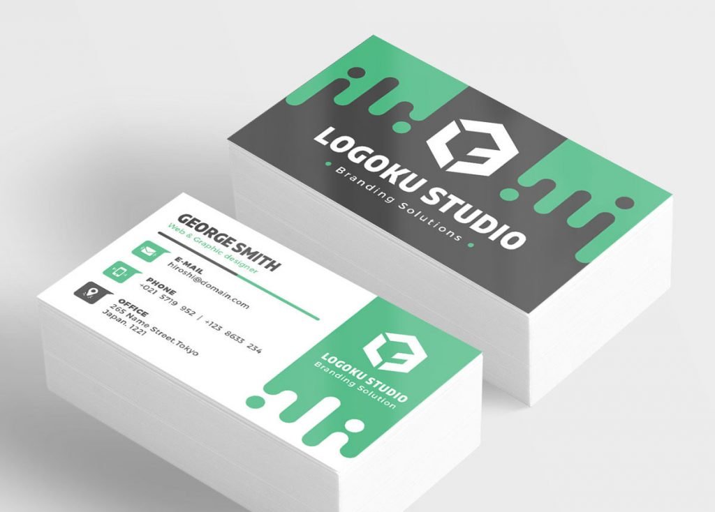 Free Slime Business Card Template - 5 Colors, PSD