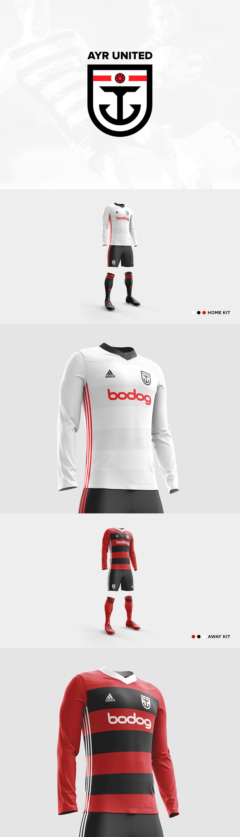 Football Club Brand Designs: Ayr United FC Redesign Concept by Ryan McGinnis