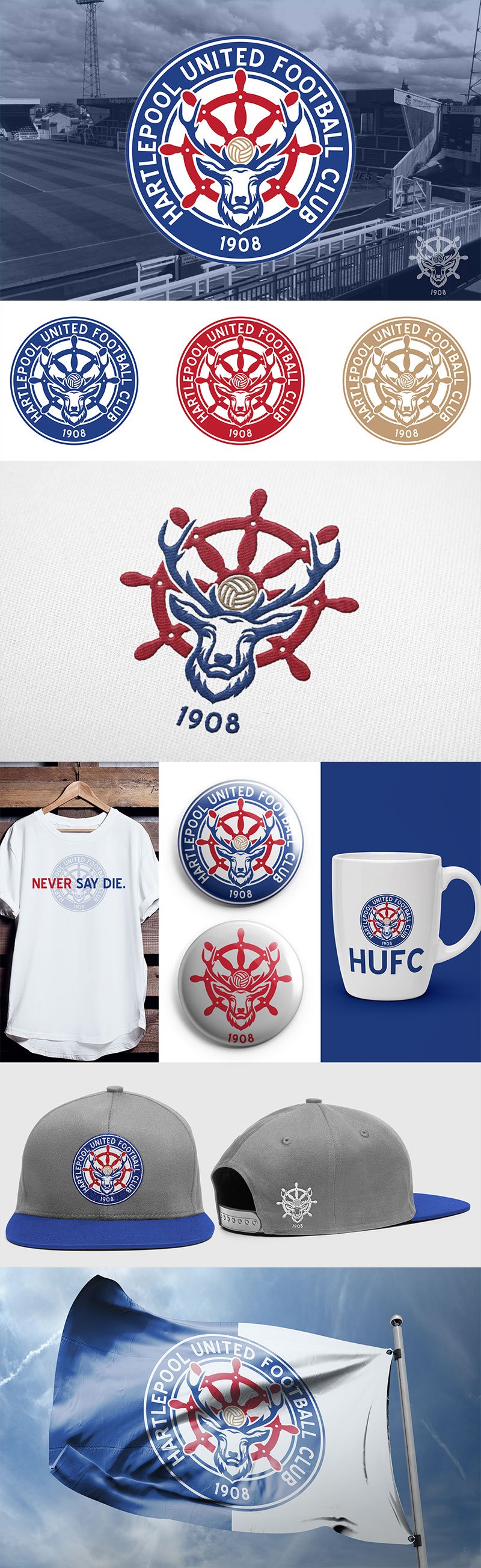 Football Club Brand Designs: Hartlepool United FC - Crest Concept by Nick Budrewicz