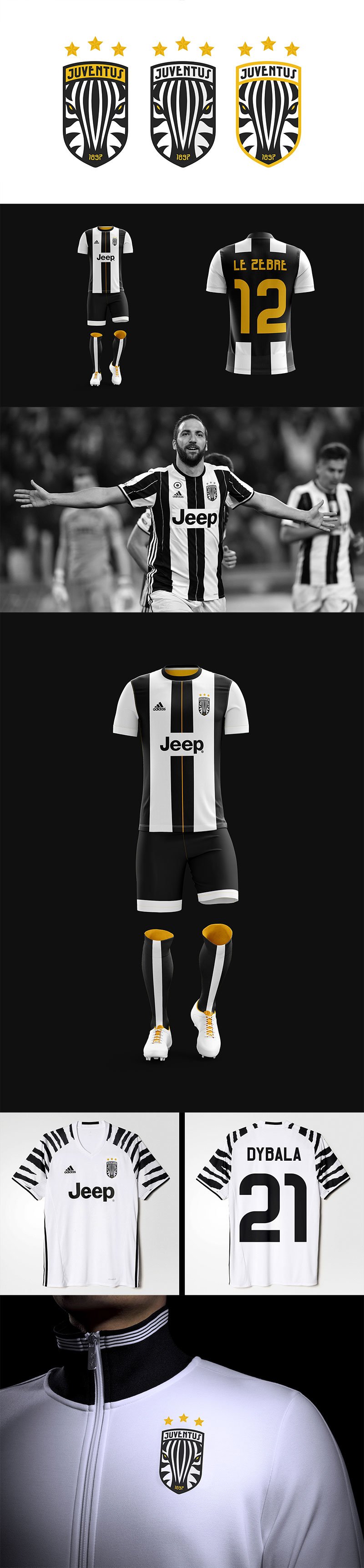 Football Club Brand Designs: Juventus FC Rebrand by Edward Sonnex