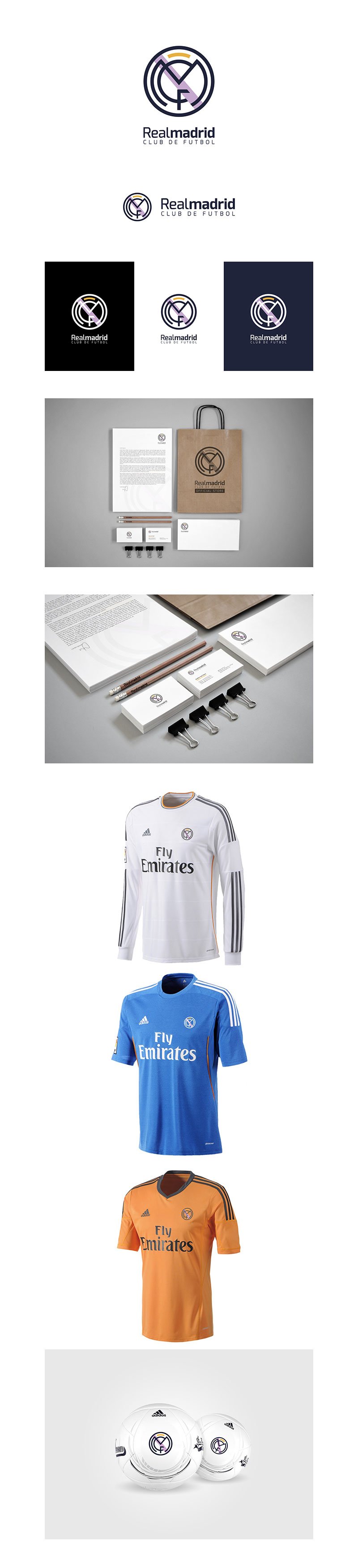 Football Club Brand Designs: Real Madrid CF Redesign by Rubén Ferlo