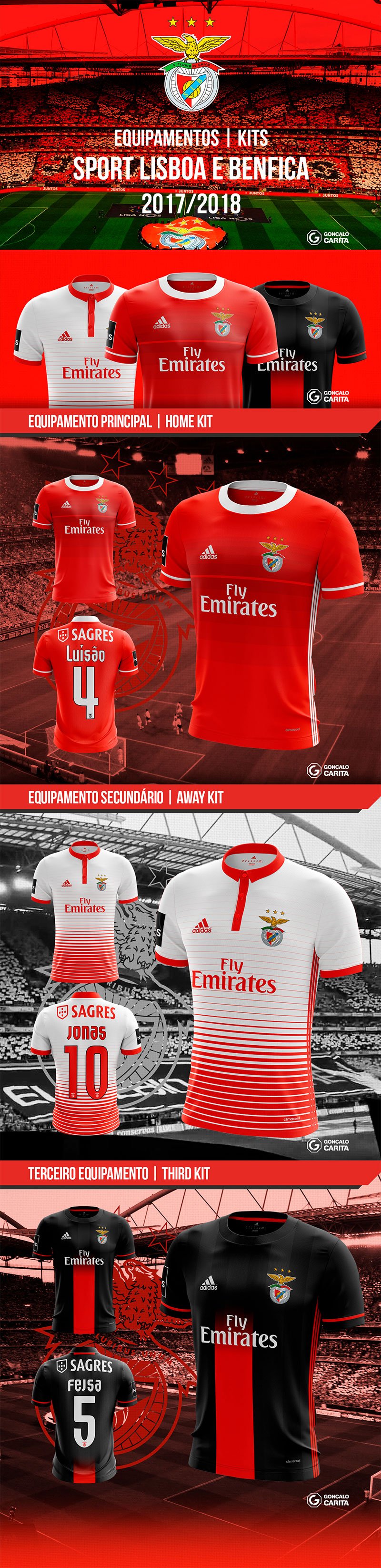 Football Club Brand Designs: Sport Lisboa e Benfica - Concept Kits by Gonçalo Carita