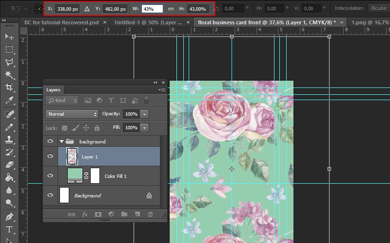 Floral Business Card Tutorial Photoshop