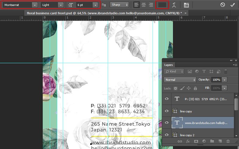 Floral Business Card Tutorial Photoshop