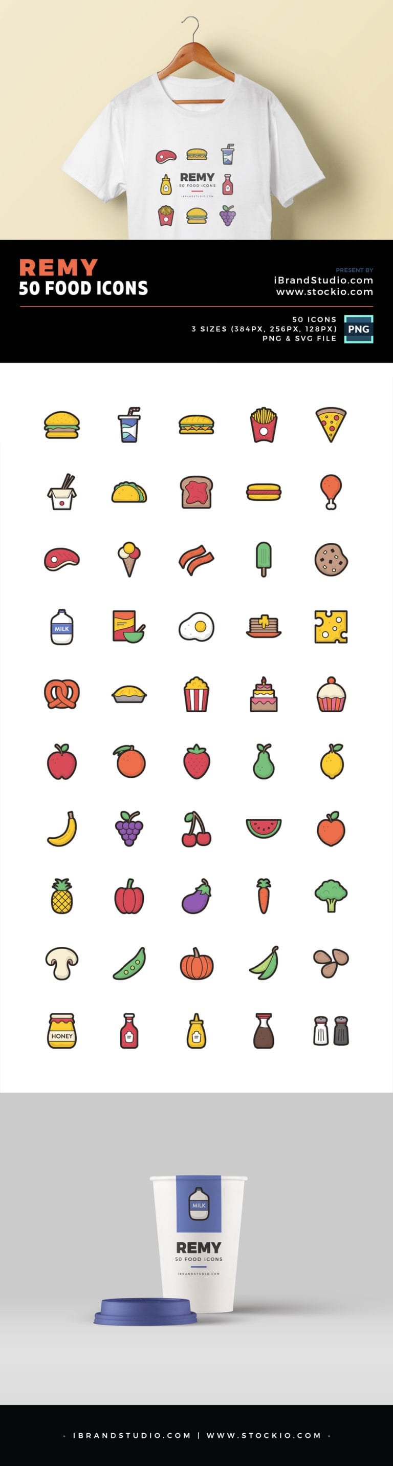 Freebie: Remy - 50 Food Icons (SVG & PNG)