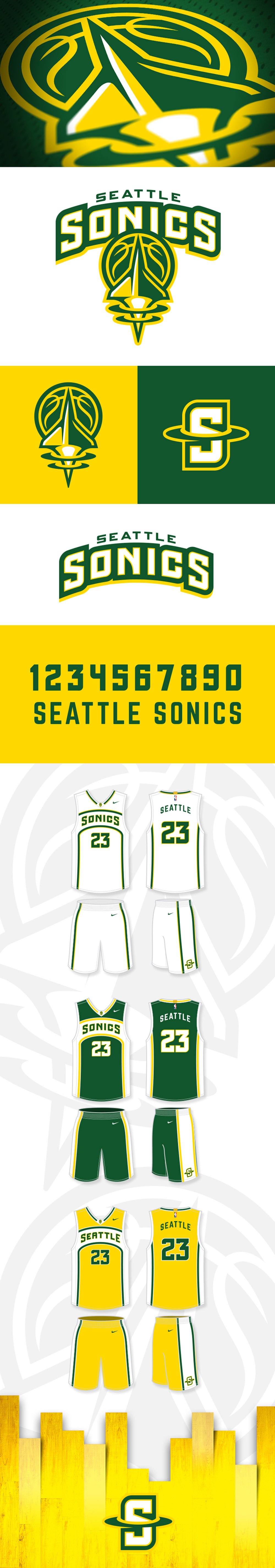 Basketball Team Logo: Seattle Sonics Identity Concept by Justin Wilkinson