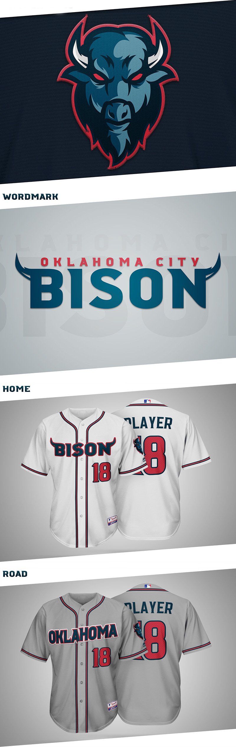 OKC Bison- MLB Expansion Team Concept by Ryan Lane