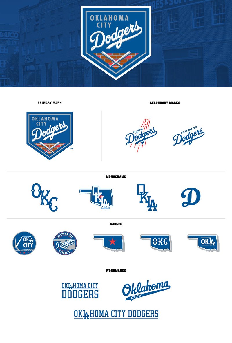 Oklahoma City Dodgers Identity Design by Ross Yoshida