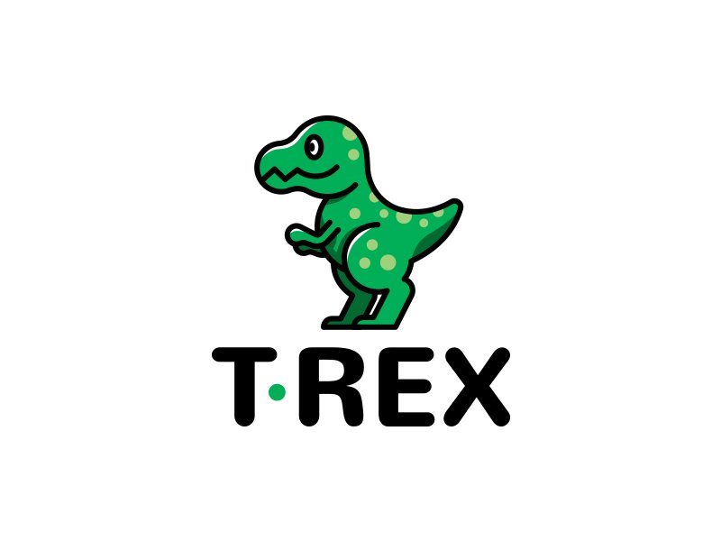 Cute T. Rex Logo Mascot by Manu - Dinosaur Logo