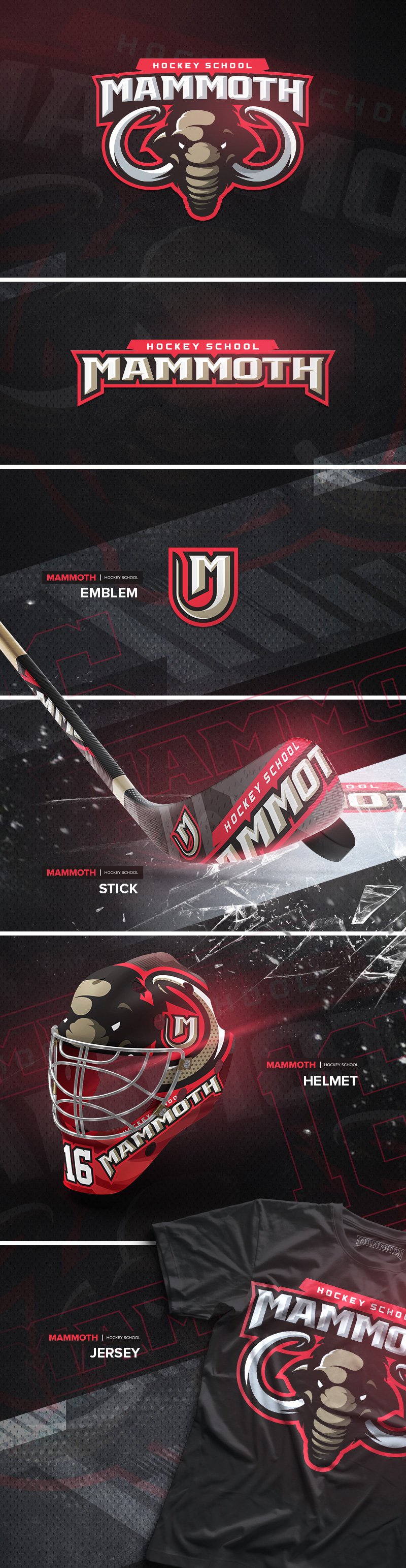 Hockey School Mammoth by Stanislav - Dinosaur Logo