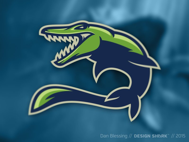 Mosasaur remix by Dan Blessing - Dinosaur Logo