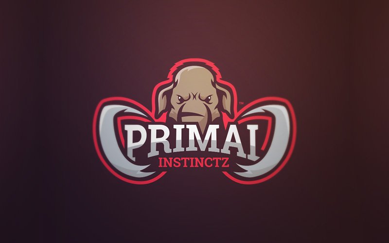 Primal - Mammoth Mascot Logo by Travis Howell - Dinosaur Logo