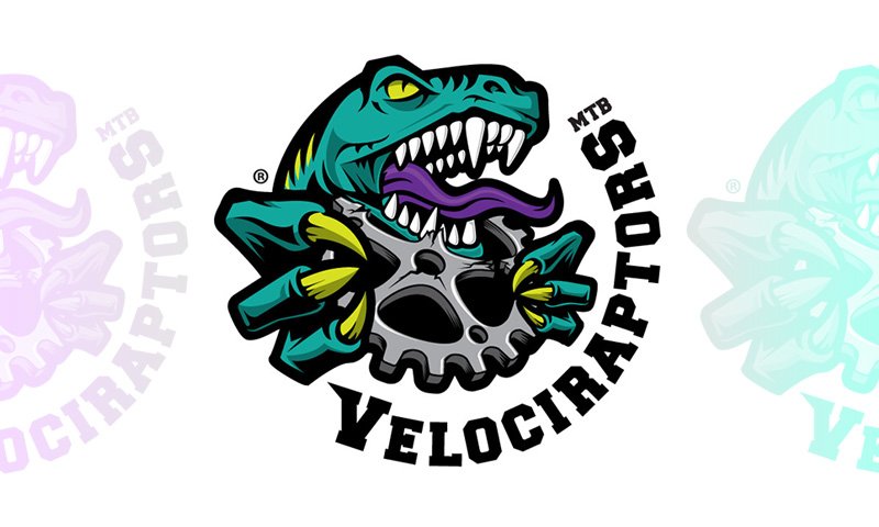 Velociraptors MTB by Damian Dominguez - Dinosaur Logo