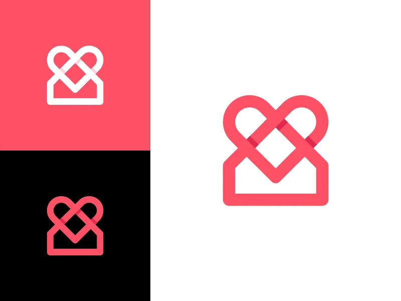 House / heart / logo design by Deividas Bielskis House / heart - Monoline Logo