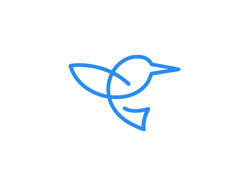 Hummingbird / logo design by Deividas Bielskis Hummingbird 2 Monoline Logo