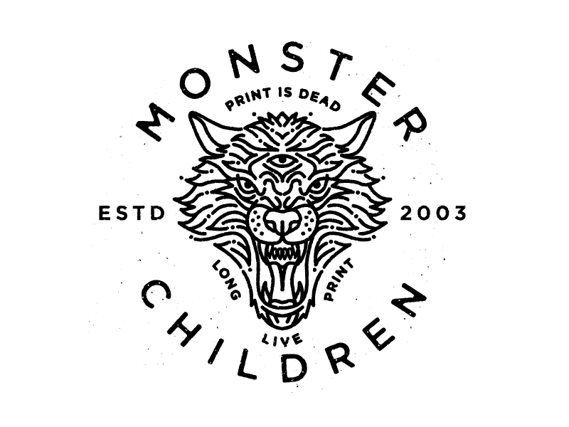 Monster Children Dire Wolf Monoline Logo