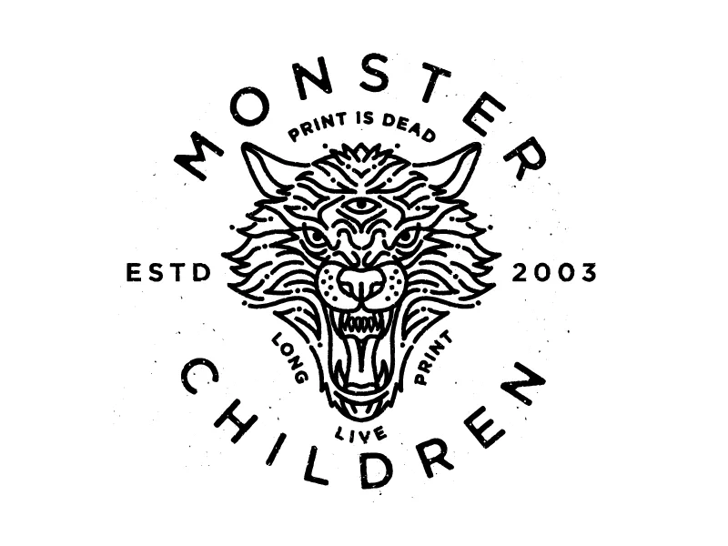Monster Children Dire Wolf by Brian Steely Monster Children Dire Wolf Monoline Logo