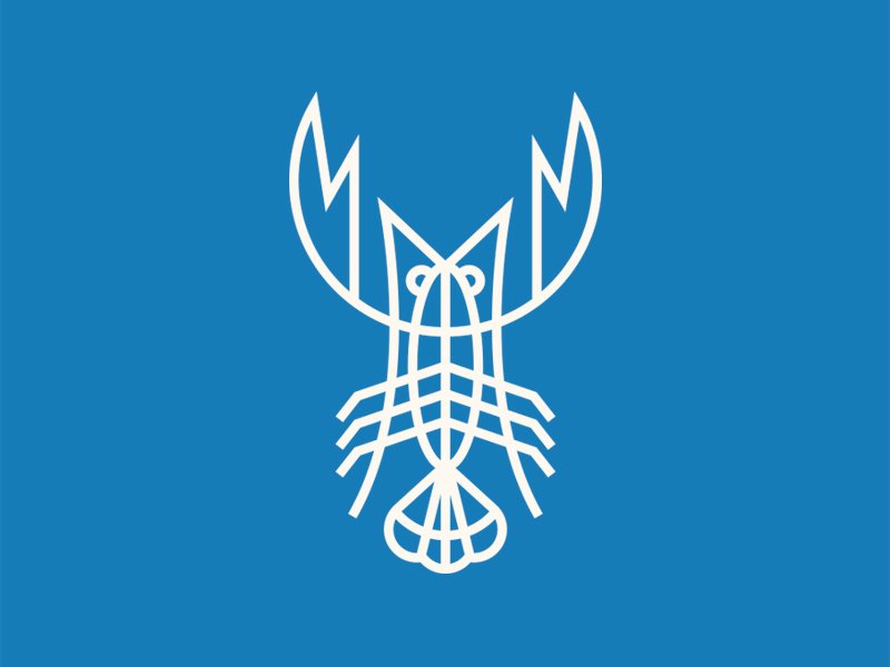 Blue Lobster Monoline Logo