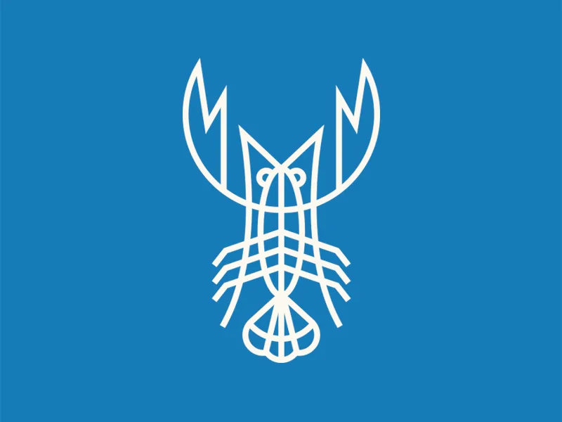 Blue Lobster by Steve Wolf Blue Lobster Monoline Logo