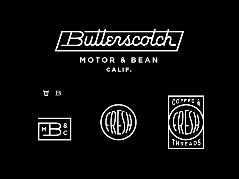 Butterscotch Proposed Logo System by Amy Hood Butterscotch Monoline Logo