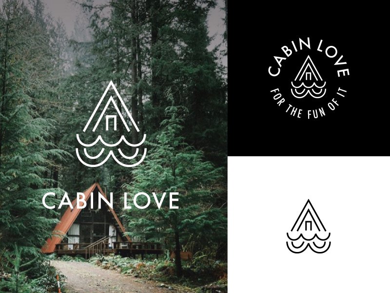 Cabin Love Monoline Logo