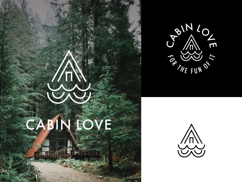 Cabin Love Logo Mock A by Amy Hood Cabin Love Monoline Logo
